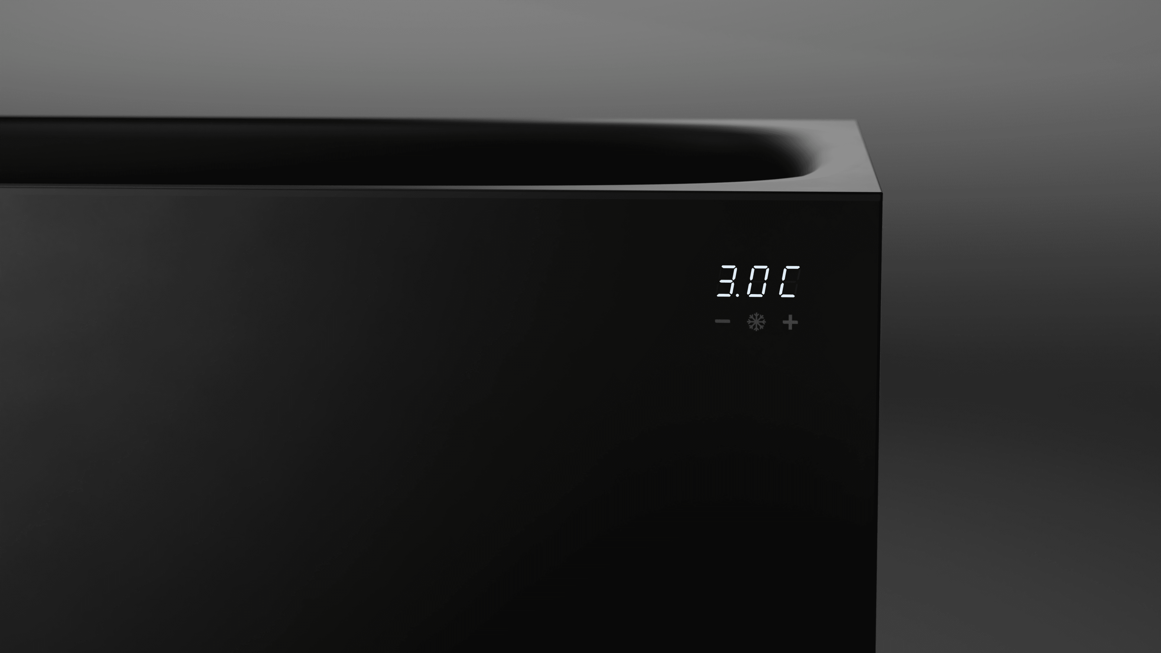 Matte black The Icy cold pool. Digital display with inputs and 3.0 Celcius value