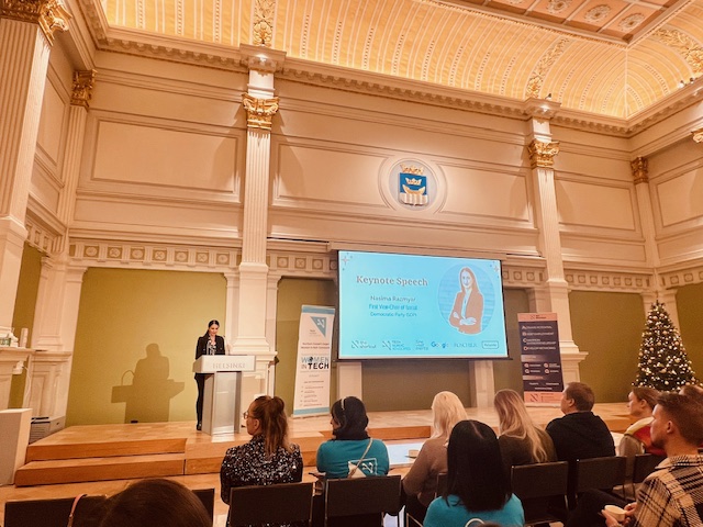 Keynote Speech from Nasima Razmyar, Deputy Head of the SDP Party, Head of the Startup Matters Group at Parliament. (Source: noaur)