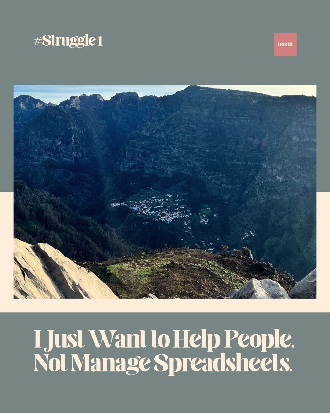 Image contains a quote: "I justwant to help people not manage spreadsheets.".